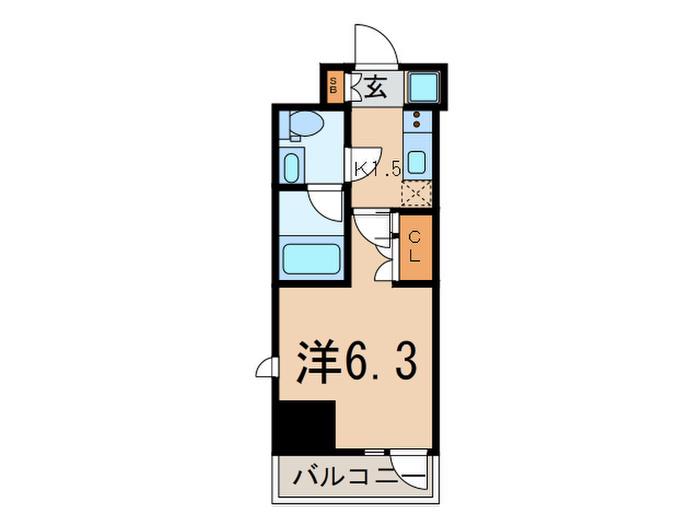 アーバネックス旗の台(1K/9階)の間取り写真