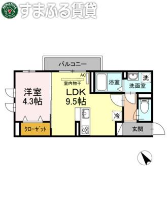 ブリーゼIII(1LDK/3階)の間取り写真