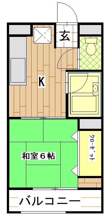 会津ロイヤルマンション(1K/4階)の間取り写真