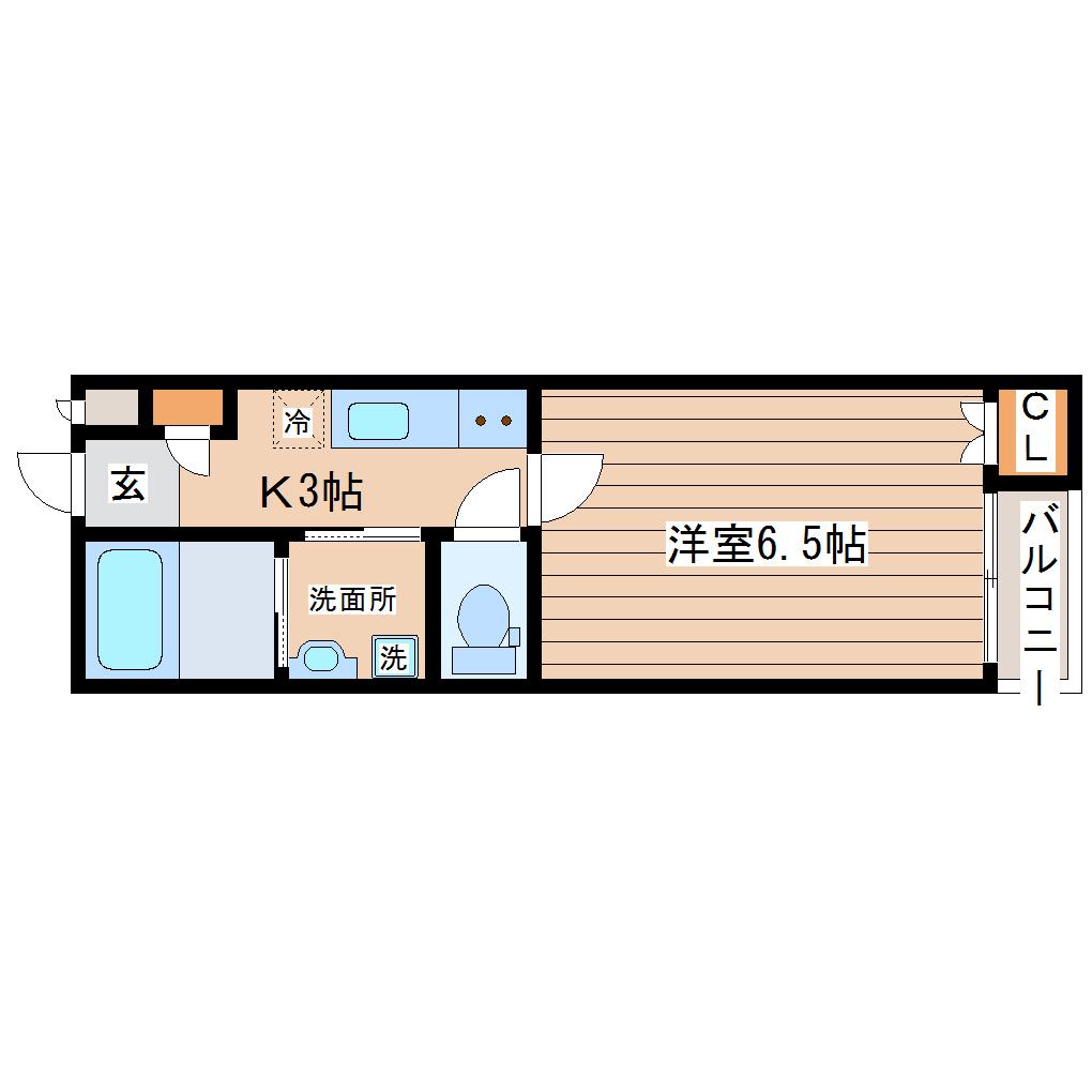 メゾンエスポワール堤町(1K/1階)の間取り写真