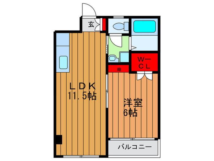 浜町ハイツ(1LDK/3階)の間取り写真