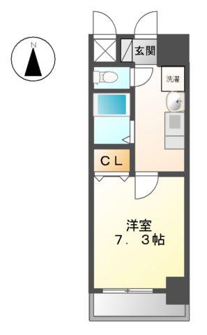 リヴェール白壁(1K/4階)の間取り写真