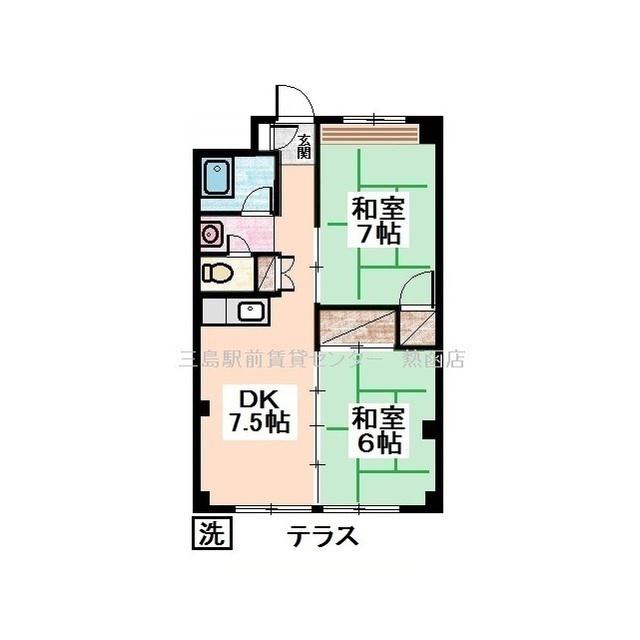 仲道マンション(2DK/2階)の間取り写真