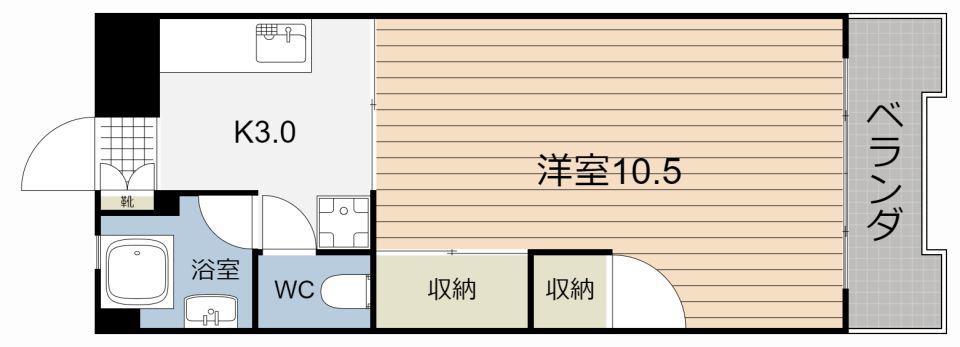 池田ビル(1K/2階)の間取り写真