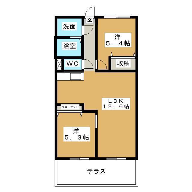 BRAVERY MAY(2LDK/2階)の間取り写真