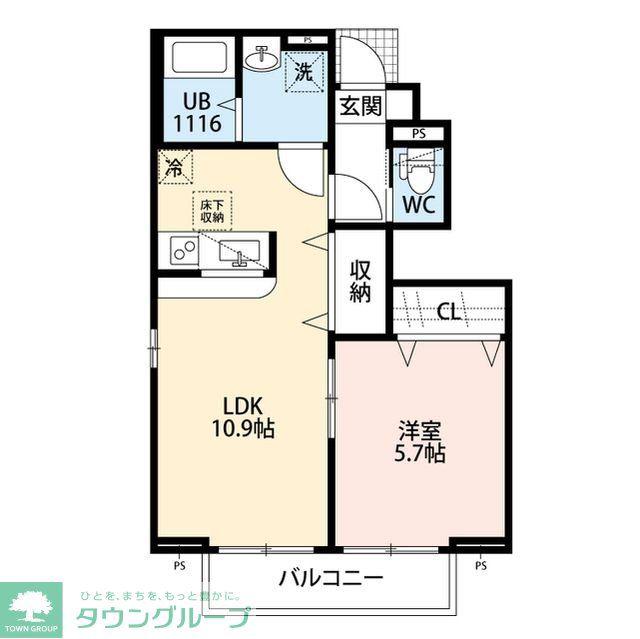 アムール プティⅡ(1LDK/1階)の間取り写真