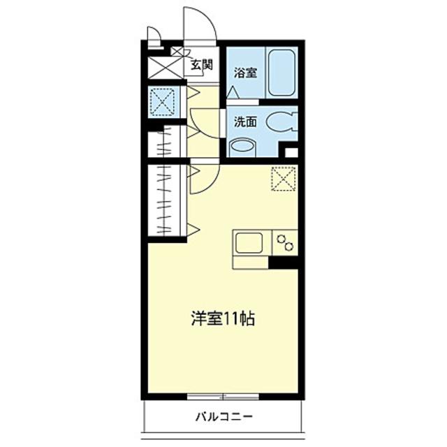 グリーンクレスト新横浜B(ワンルーム/1階)の間取り写真