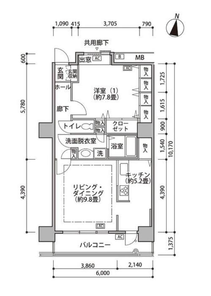 東雲キャナルコートコウダン18号棟(1LDK/11階)の間取り写真