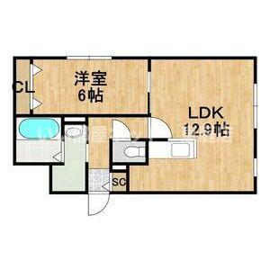 CANAAN住吉(1LDK/2階)の間取り写真