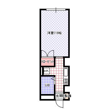 寝屋川ハイツ(1K/2階)の間取り写真