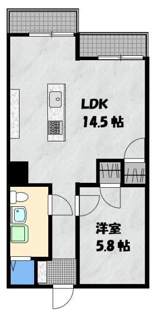 MAISON K(1LDK/2階)の間取り写真