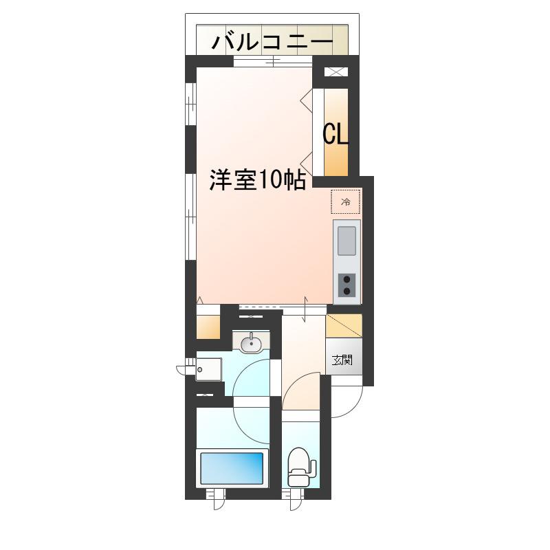 ファーストコート(ワンルーム/2階)の間取り写真