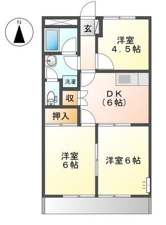 エルシャトー(3DK/1階)の間取り写真
