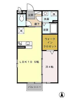クレール・コート(1LDK/2階)の間取り写真