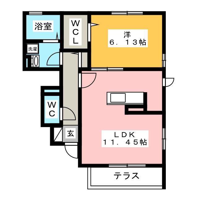 蒼の杜 風(1LDK/1階)の間取り写真
