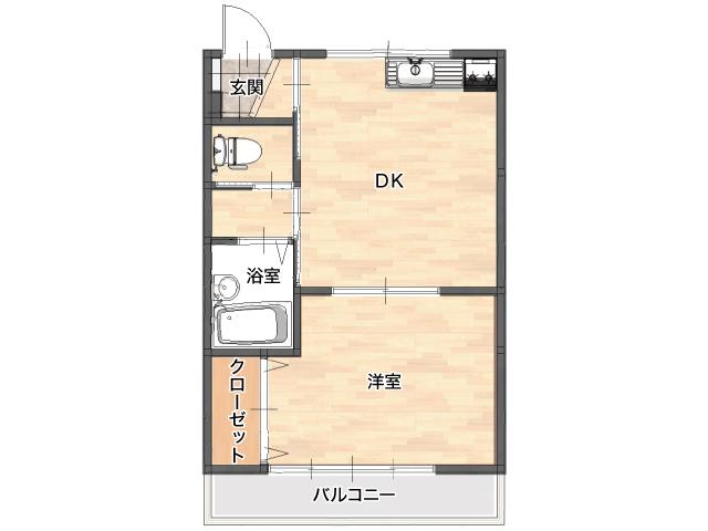 ヴィラージュ駒ヶ根(1LDK/1階)の間取り写真