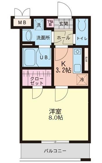 グラン クール(1K/3階)の間取り写真