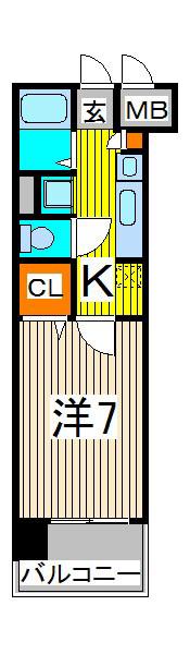 ヴェルステージ西川口(1K/5階)の間取り写真