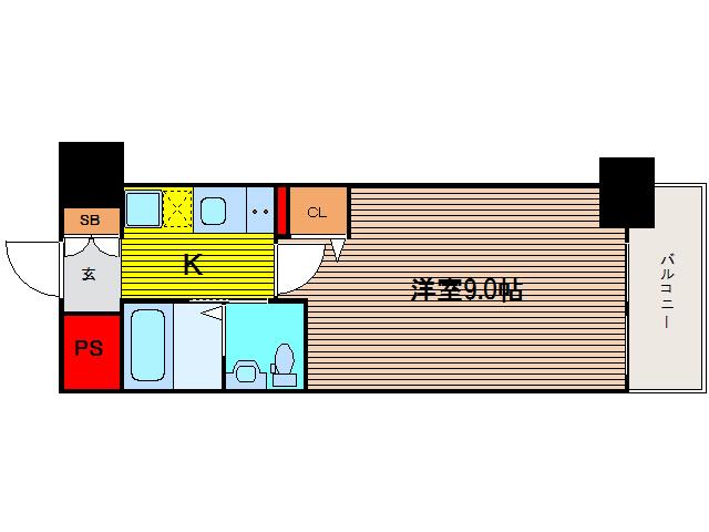 APRILE南森町(1K/12階)の間取り写真