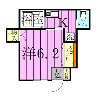コンソリージ(1K/1階)の間取り写真