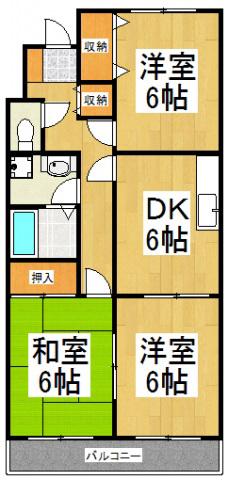リヴァージュ静(3DK/2階)の間取り写真