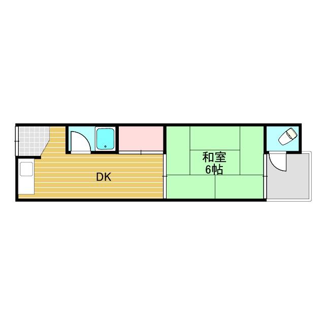 羽根文化(1DK/1階)の間取り写真