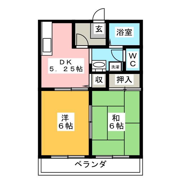 フレンズハイツA(2DK/1階)の間取り写真