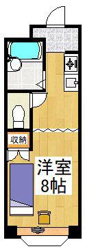サテライト藤(ワンルーム/2階)の間取り写真