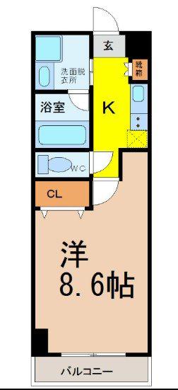 イースタンヒルズ本郷駅前(1K/5階)の間取り写真