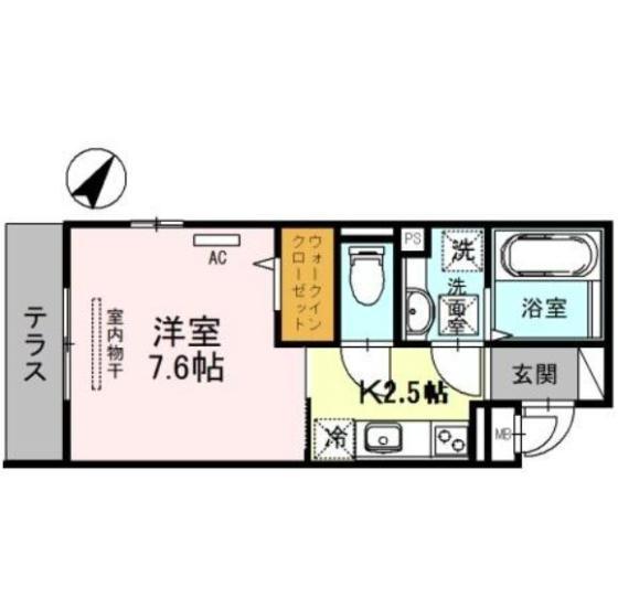ヴィラージオ(1K/3階)の間取り写真