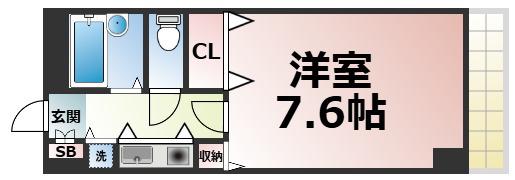 サンモール(1K/12階)の間取り写真