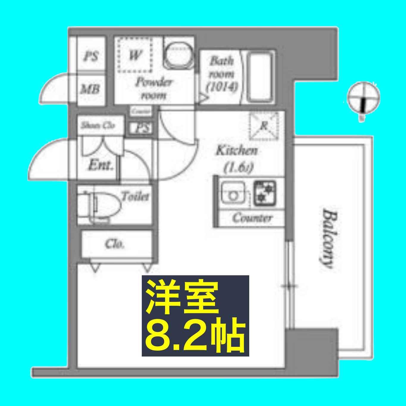 SHOKEN RESIDENCE名古屋(ワンルーム/10階)の間取り写真