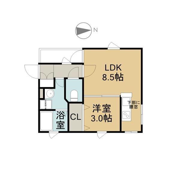 FREEDOM RESIDENCE KUROKAWA(1LDK/3階)の間取り写真