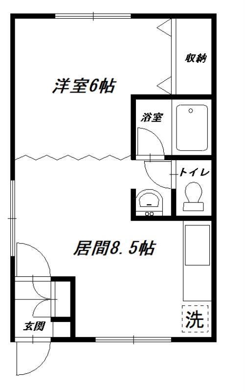 エクセレンス(1DK/2階)の間取り写真