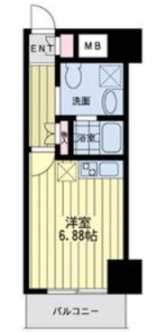 ルネ日本橋アネ―ロ(ワンルーム/9階)の間取り写真