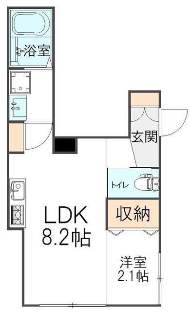 ラ プティート ヴィラ 神楽坂(1LDK/1階)の間取り写真