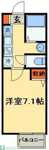 クレストコート鎌ケ谷(1K/2階)の間取り写真