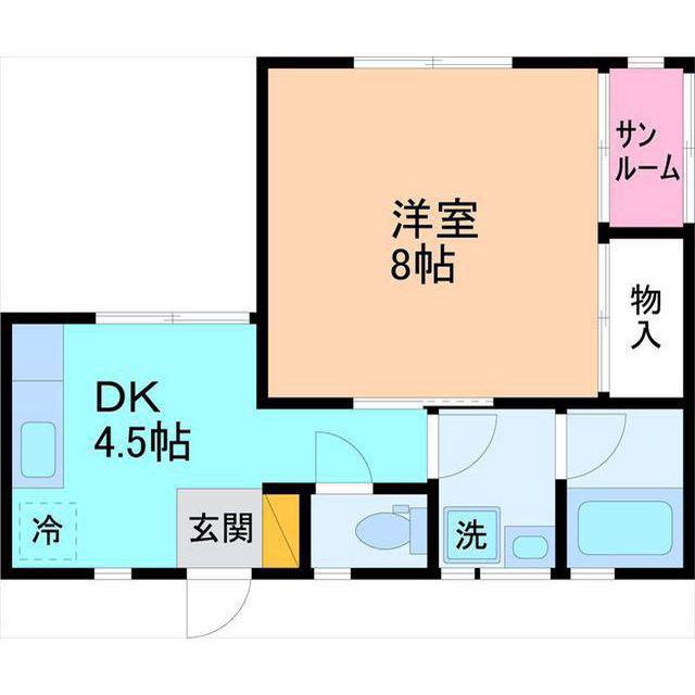 ハイム前川(1DK/1階)の間取り写真
