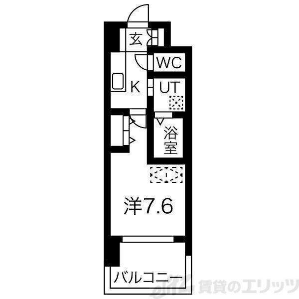 CUORE(1K/4階)の間取り写真