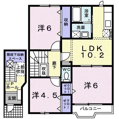 サンライズスクエア(3LDK/2階)の間取り写真