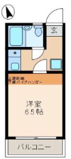 パラゼット南長崎(1K/2階)の間取り写真