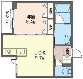 アルベレータII(1LDK/3階)の間取り写真