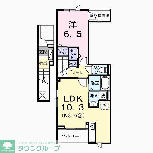 ＪＲ青梅線 東青梅駅 徒歩9分 3階建 築1年(1LDK/2階)の間取り写真
