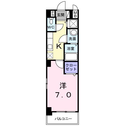 エッセンティア春日野(1K/3階)の間取り写真