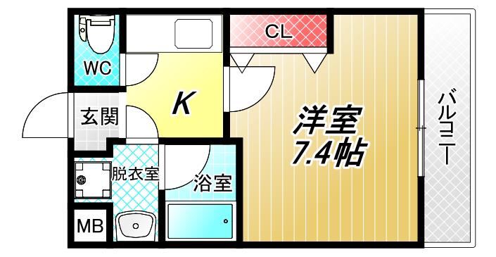 フジパレス パルトネールさとのII番館(1K/1階)の間取り写真