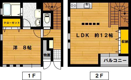 ウナ・カーサ(1LDK/1階)の間取り写真