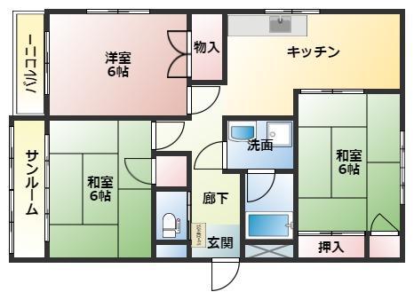有明ハイツ(3K/3階)の間取り写真