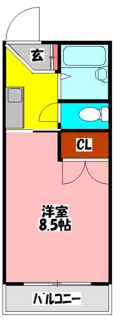 カサグランデ守口(1K/4階)の間取り写真