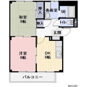 SURPLUSウィステリア C棟(2DK/2階)の間取り写真