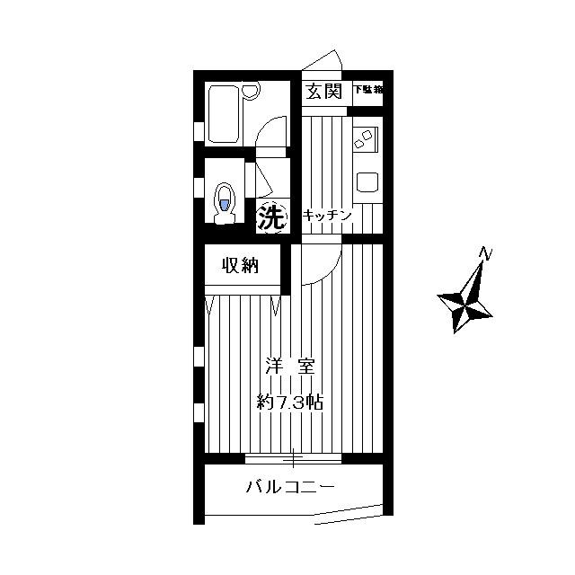 ソレーユクレスト田園調布(1K/3階)の間取り写真